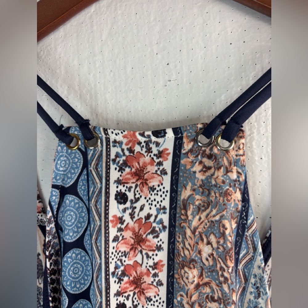 Lavish L Halter Tribal Print Scarf Style Tank Top - Multicolor - Picture 3 of 7